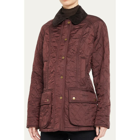 Barbour Jackets & Blazers - Barbour Beadnell Jacket in Diamond Polarquilt Purple Fleece Lined Size 14 NWT